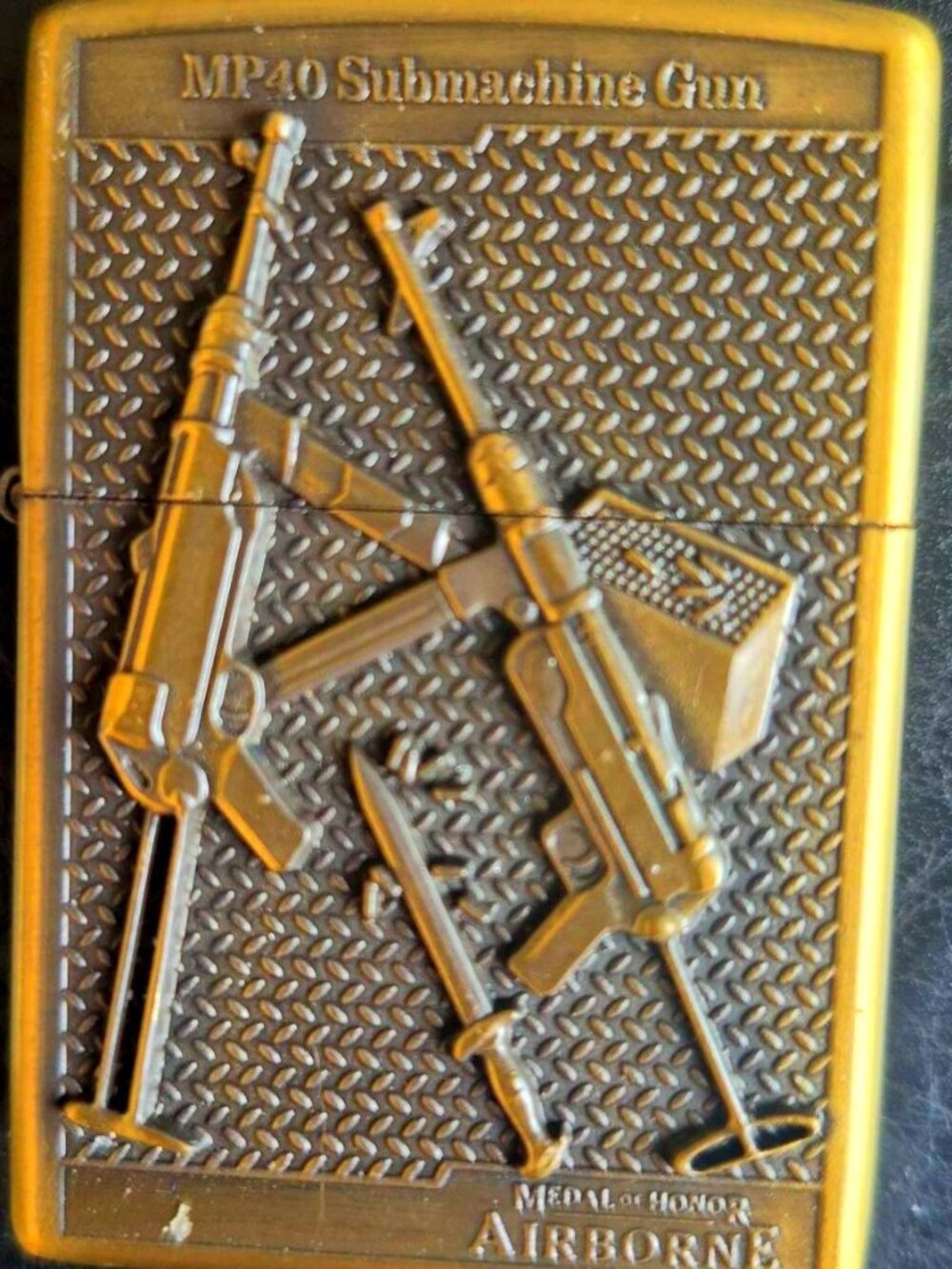 Brass Military Gear Highly Detailed Deep Carved Lighter